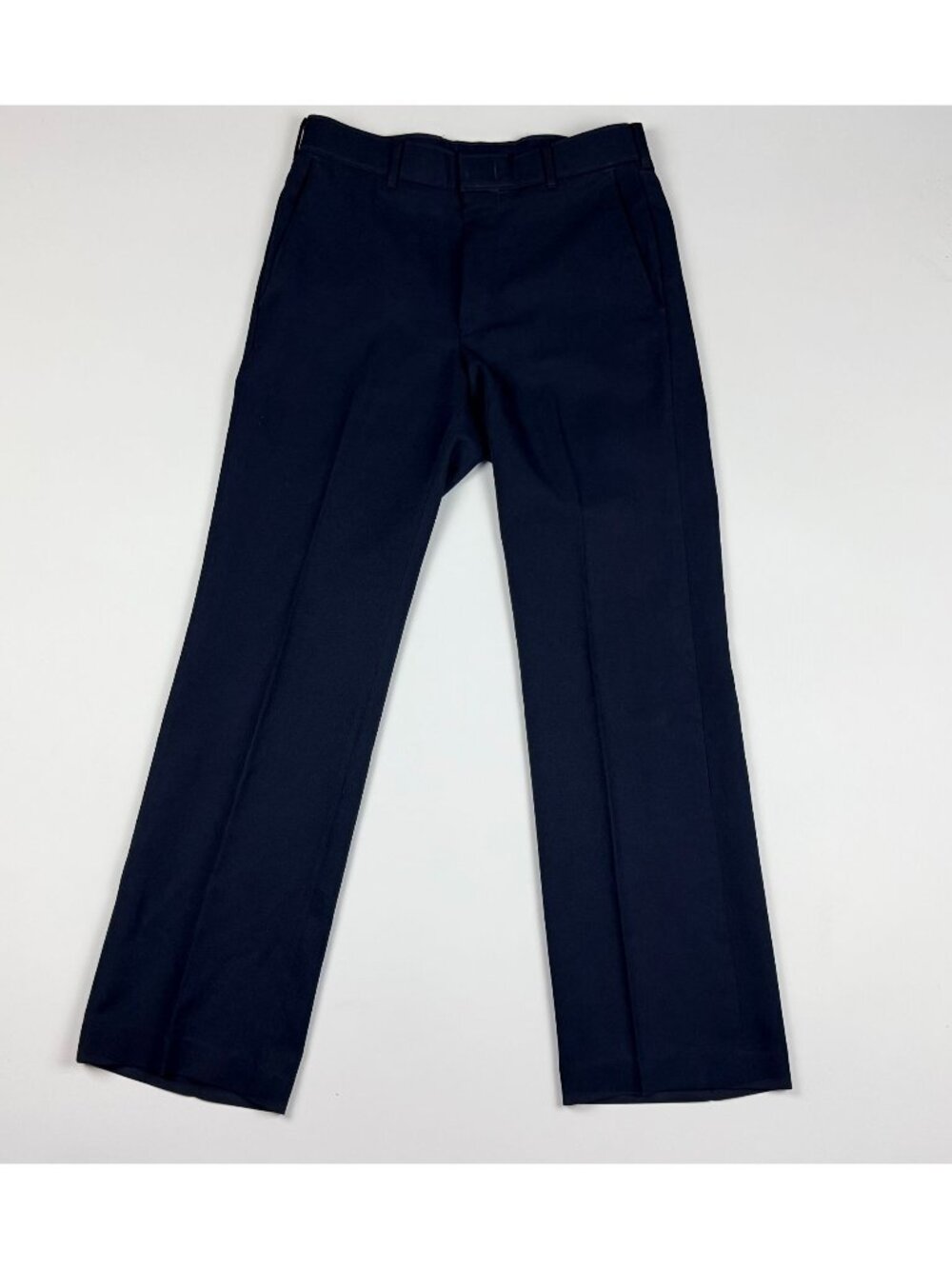 Mens Levi's Action Slacks sta prest Navy Flat Front Trousers no size tag